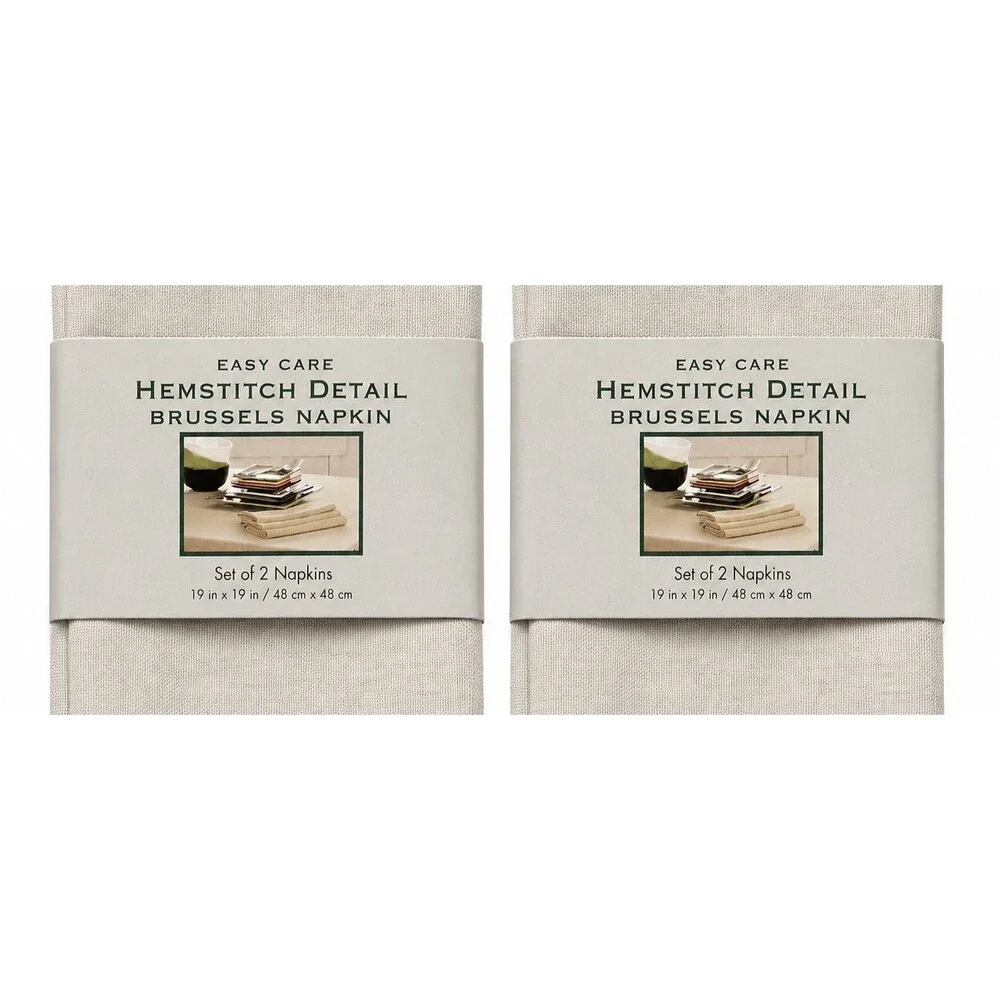 Brussels Fabric Napkins Set of 4 Beige 19x19
